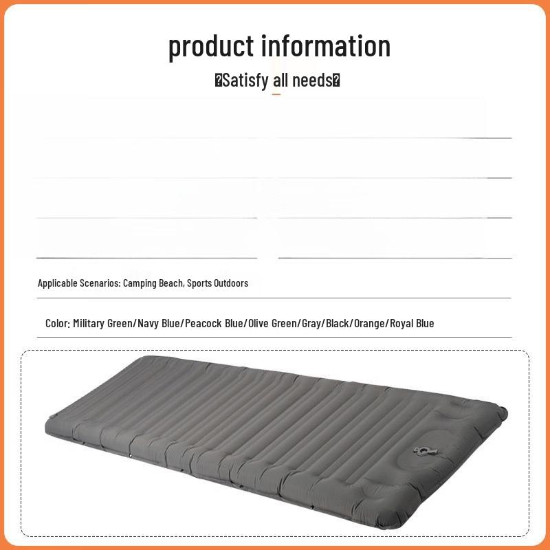 Portable Outdoor Inflatable Air Mattress with Reinforced Strip Design
