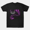 Men Black Print T-shirt We'Re All Mad Here No-Cut Transfer Paper Print Cotton Tshirt