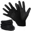 Polyester gloves with polyurethane, black, pack of 12, size 9, Vorstahl quality