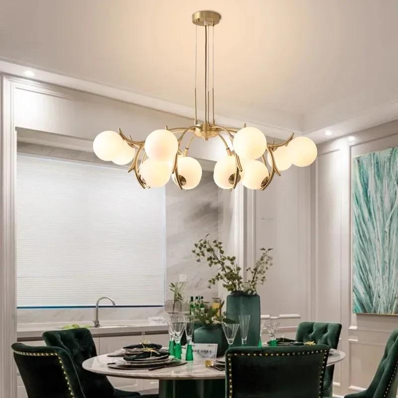 Nordic Luxury Living Room Pendant Magic Bean Spherical Home Decoration Bedroom Dining Room Fixtures Indoor LED Pendant Lighting
