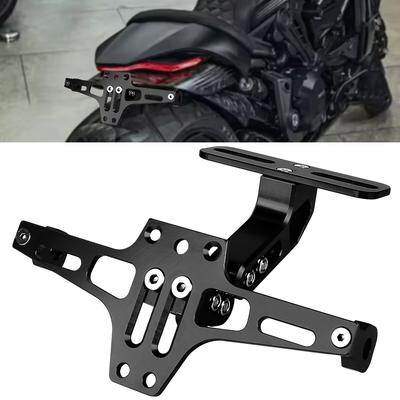 Universal Adjustable Aluminium Alloy Fender Eliminator Kit Motorcycle Rear License Plate Holder Moto Accessories Tail Mount Holder Frame
