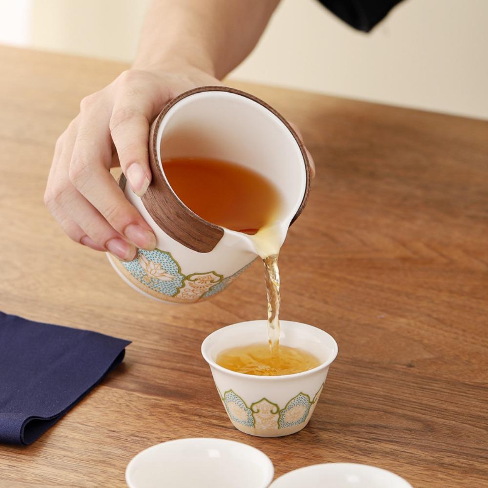 Ceramic Kungfu Tea Set with Canister Porcelain Teaware Portable Travel Tea Set  Business Gifts