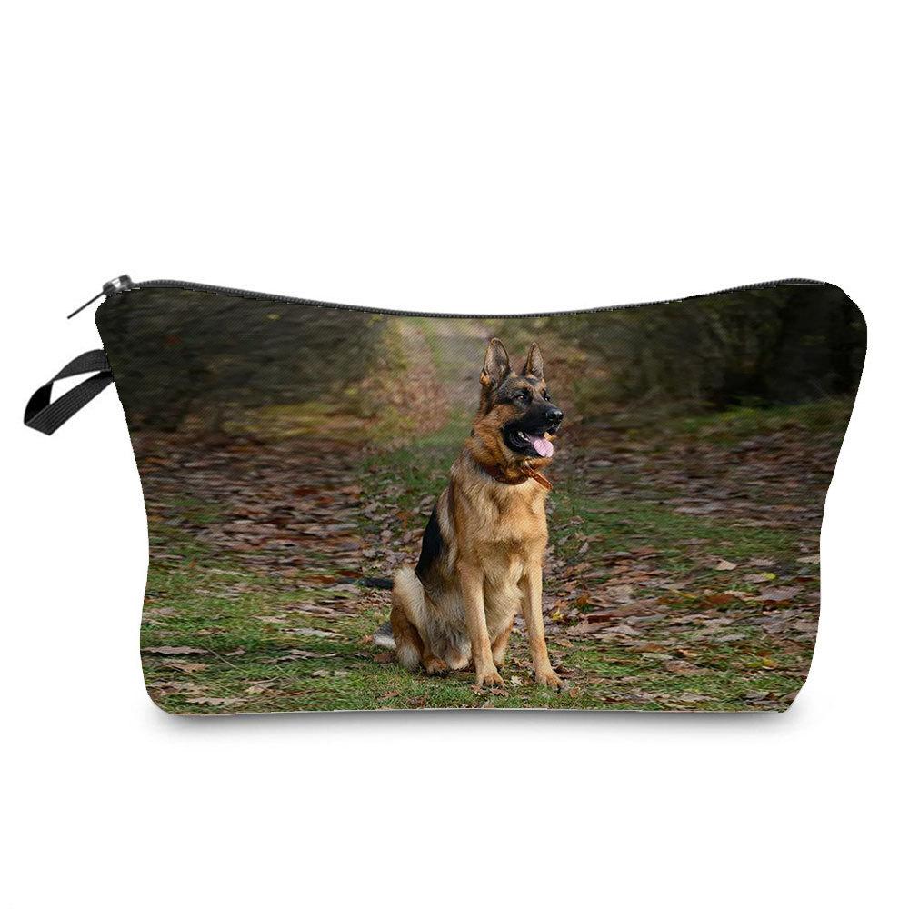 Women Dog Print Cosmetic Bag Toiletries Organize Travel Storage Case 6873