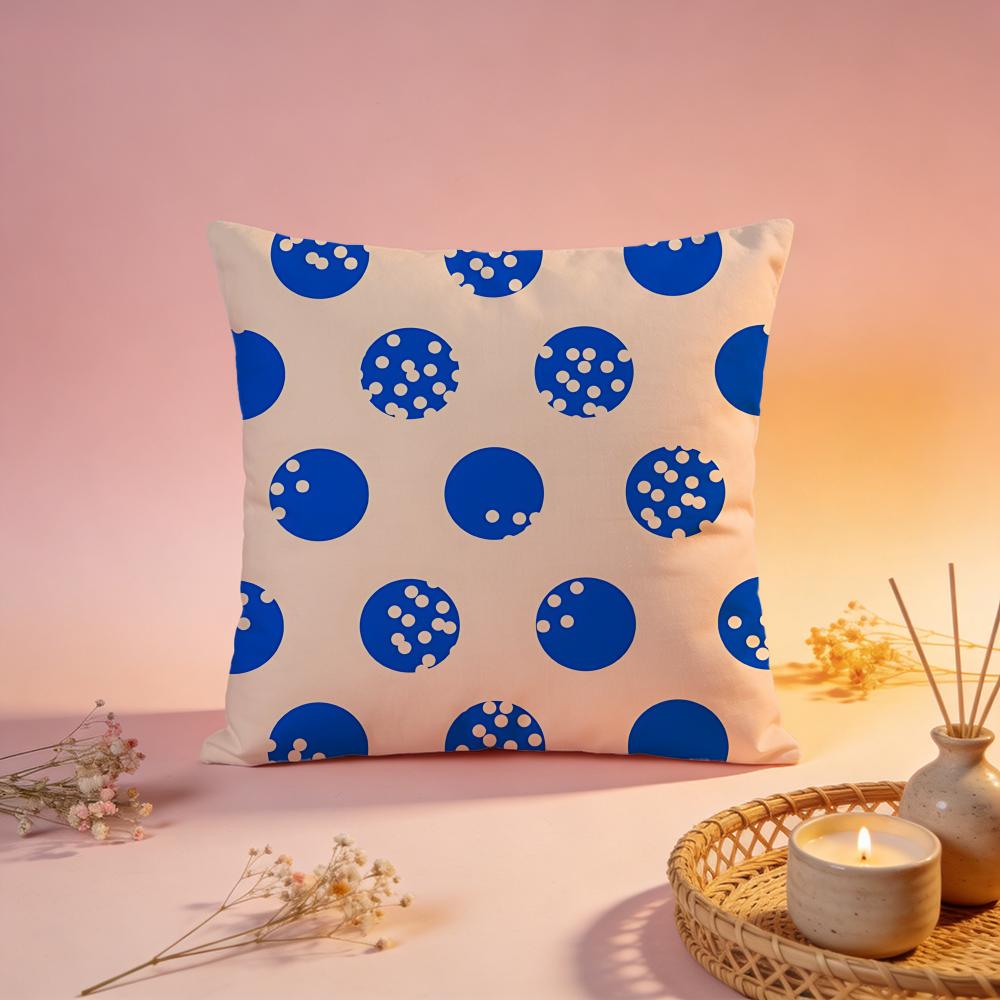 Classic Retro Polka Dot Cushion Cover Comfortable Durable Pillow Cover MultiScene for Home Office Car Sofa