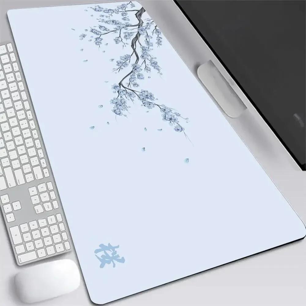 Japan Cherry Blossom Mouse Pad XXL Gray Laptops Gaming Deskmat Sakura Mousepad Anime Office Carpet Gamer Keyboard Computer Desks