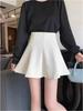 Women's High Waist Black A-line Umbrella Skirt - Plus Size, Anti-exposure, Hip-hugging