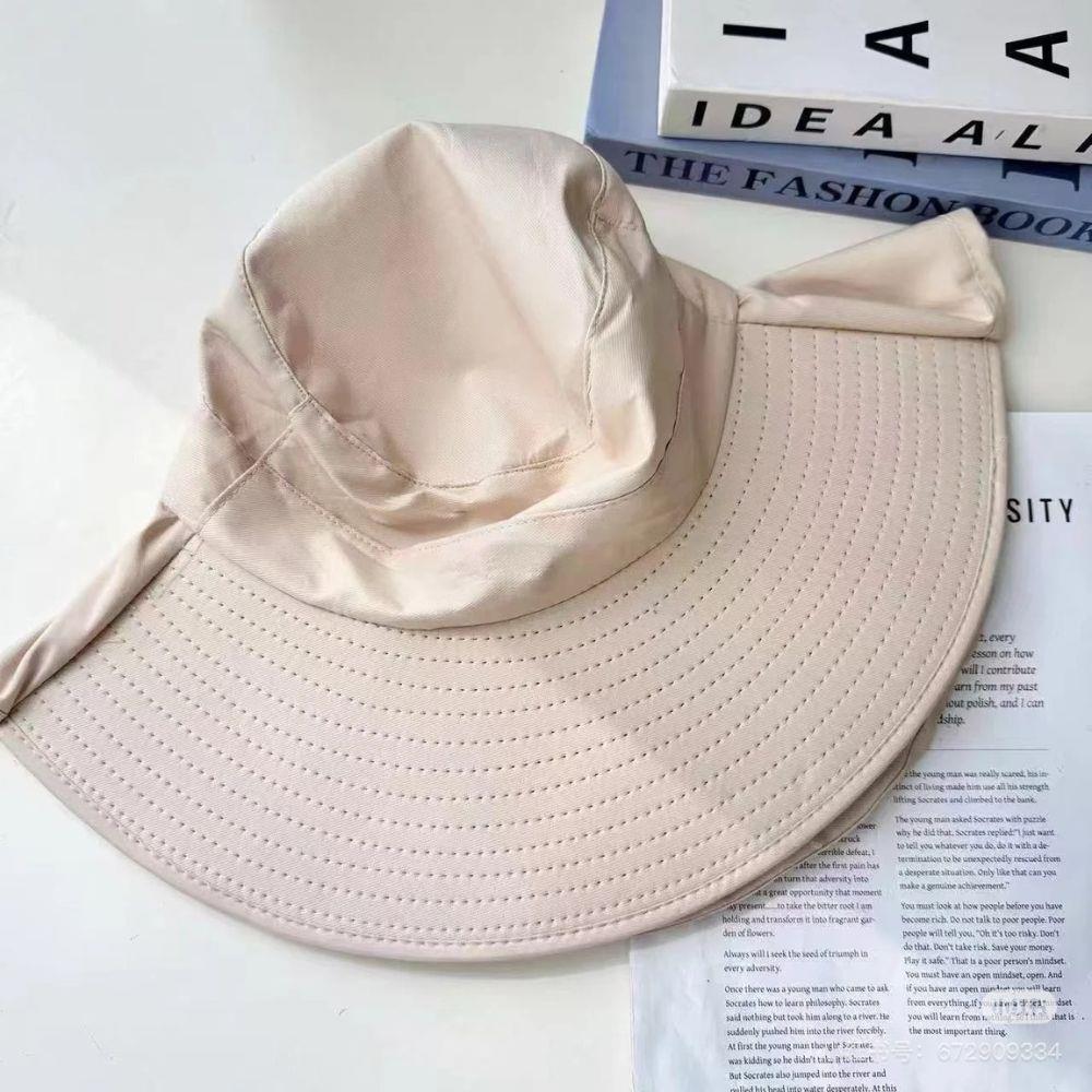 Sun Hat For Women With Neck Flap UPF 50+ UV Protective Hiking Beach Shawl Sunscreen Cap Wide Brim Ponytail Travel Fisherman Hat