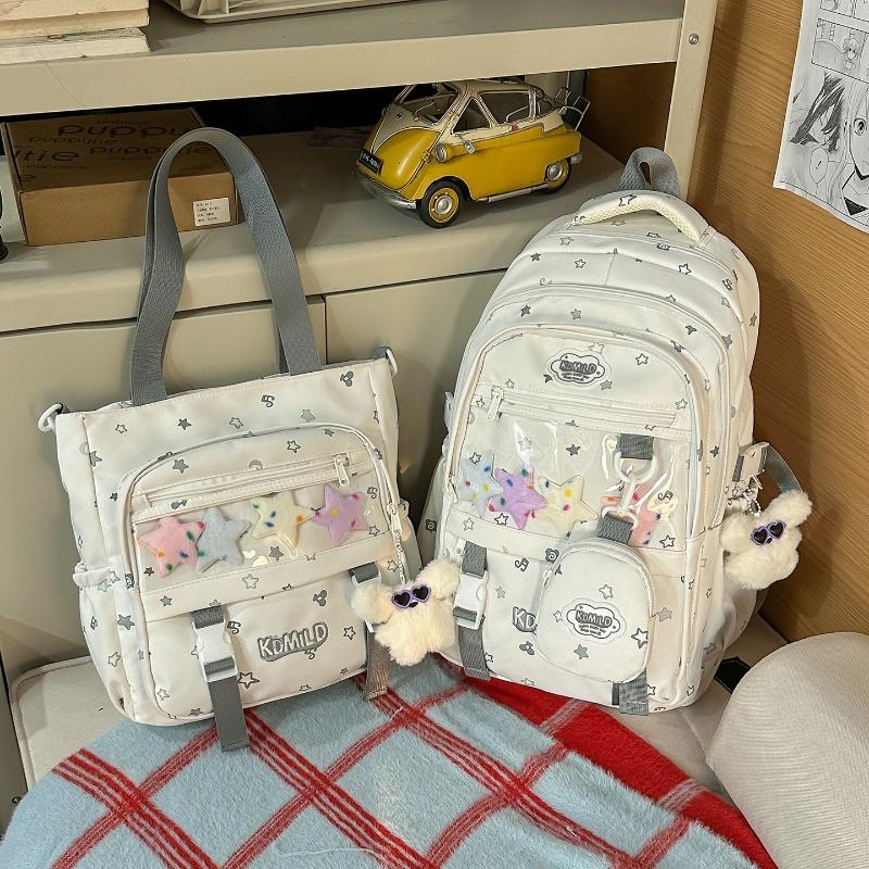 Pain bag girl candy contrasting color large-capacity dopamine schoolbag high value primary and secondary school students two-piece backpack