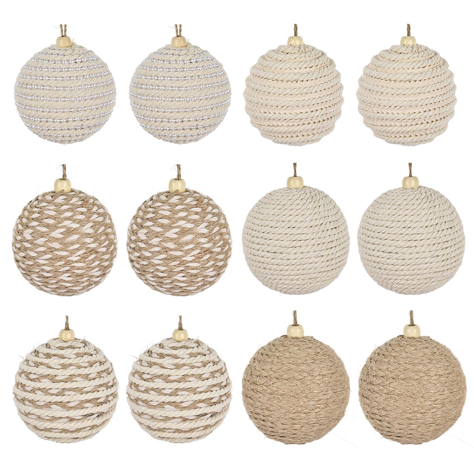 

8CM Hemp Rope Christmas Ball, Cotton Rope Christmas Ball, Foam Ball Ornament, Christmas Tree Decoration Ball One Size