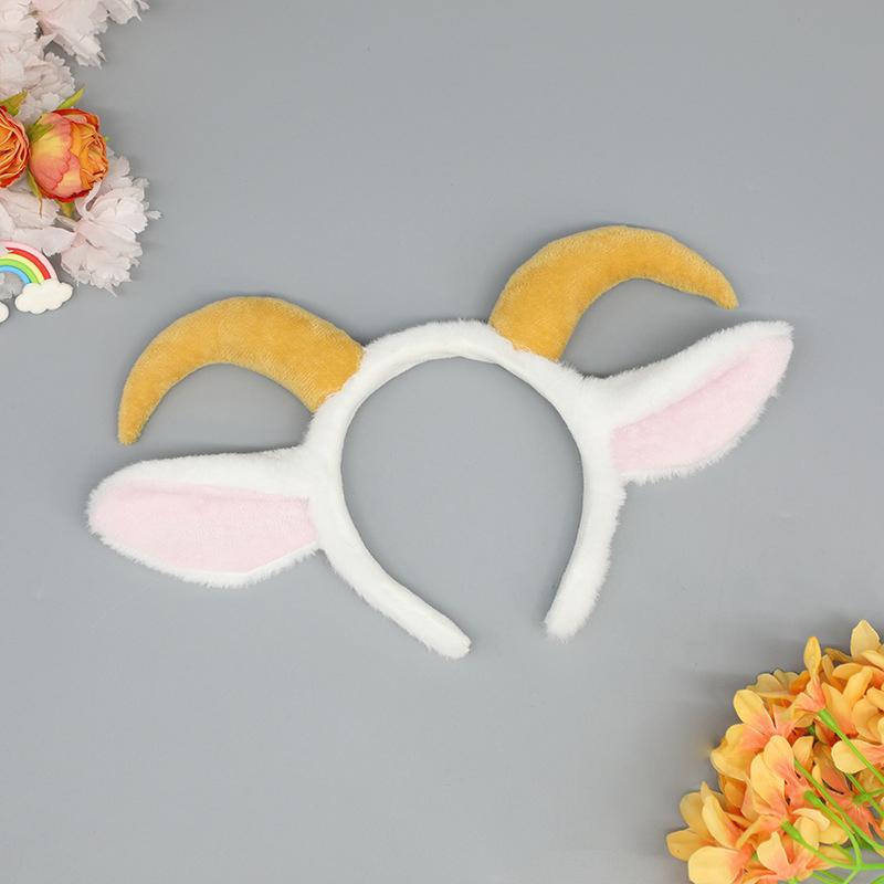 

1 шт. Косплей Животные Костюмы Реквизит Милый Лолита Плюшевый Длинные Рога Овечка Ободки Черные Козьи Уши Головной Убор Аксессуары для Волос