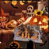 Halloween Candle Holder Halloween Table Centerpiece Decorations Wooden Seasonal Table Centerpiece Decor for Fireplace Mantle