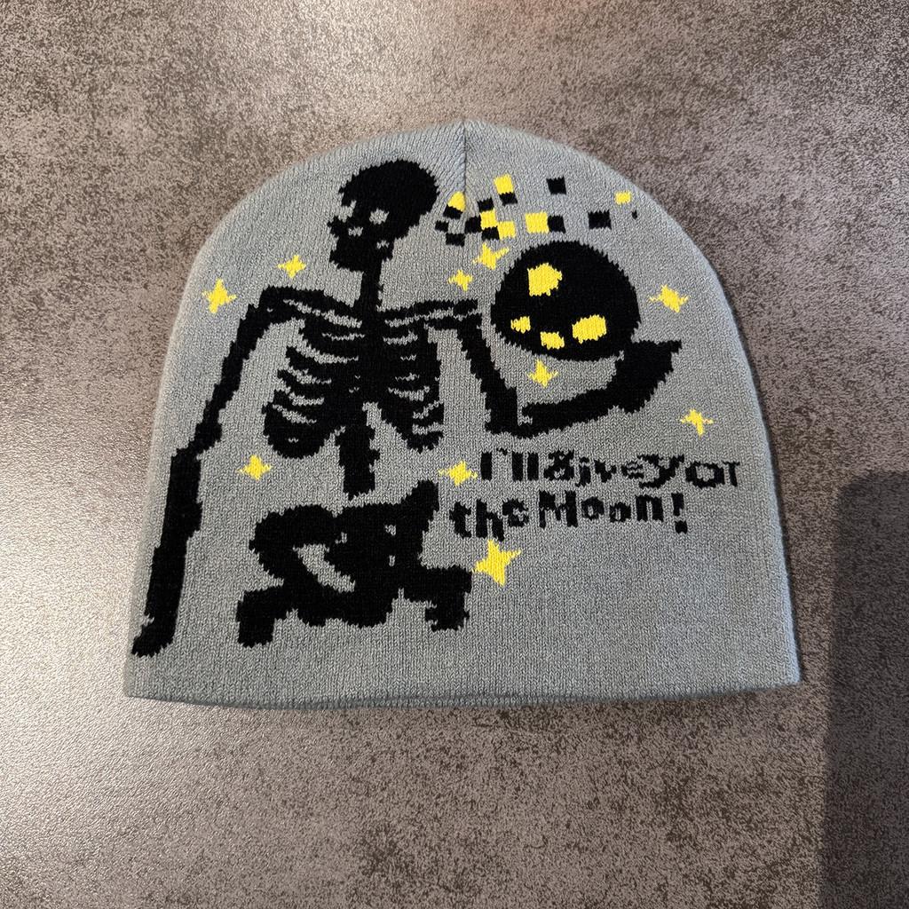 Knitting And Bizarre Terrifying Skull Hat Knit Fabric Autumn Winter Wear Travel