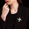 Women Brooch Bird Wing Pigeon Shape Suit Pin Sparkling Rhinestones Inlaid Retro Style Peace Symbol Brooch Woolen Coats Accessory