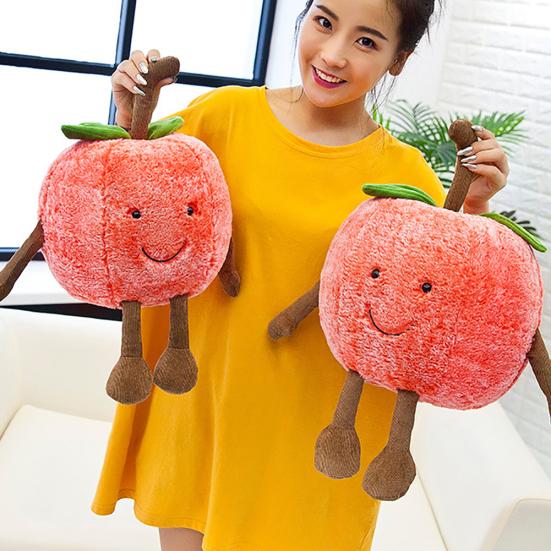Funny Plush Smiling Cherry Watermelon Fruit Stuffed Doll Home Bed Sofa Decor Gifts