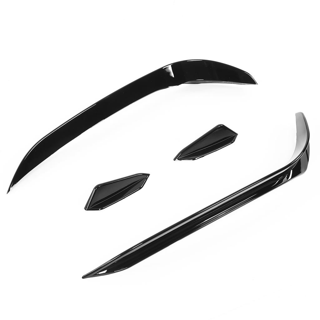 4 STÜCKE Frontstoßstange Aero Kits Canards Flügel UV-beständig Ersatz für MK7.5 GTD 2017‑2020 Glänzend Schwarz