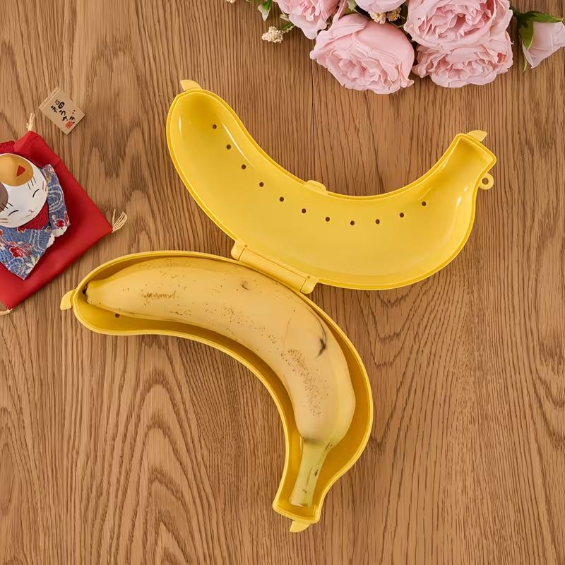 Kunststoff Bananen Schutz Aufbewahrungsbox Obstbehälter Brotdose Tragbarer Bananenhalter für Reise Schule Picknick Camping Gebrauch