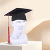 Cappello di Laurea Nero Classico con Fodera Morbida e Nappe per Cerimonie Accademiche e Fotografia di Adulti