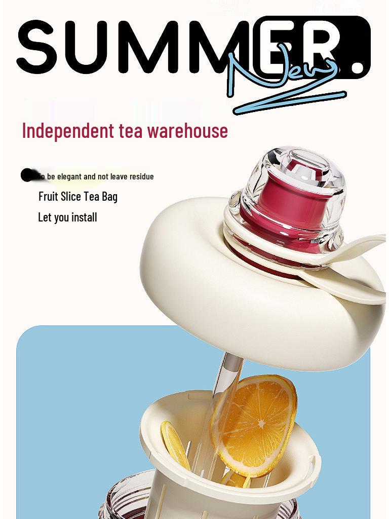 King Ice Straw Cup: Summer Teapot Design, Large Capacity, Heat-Resistant, High-Value Plastic for Women