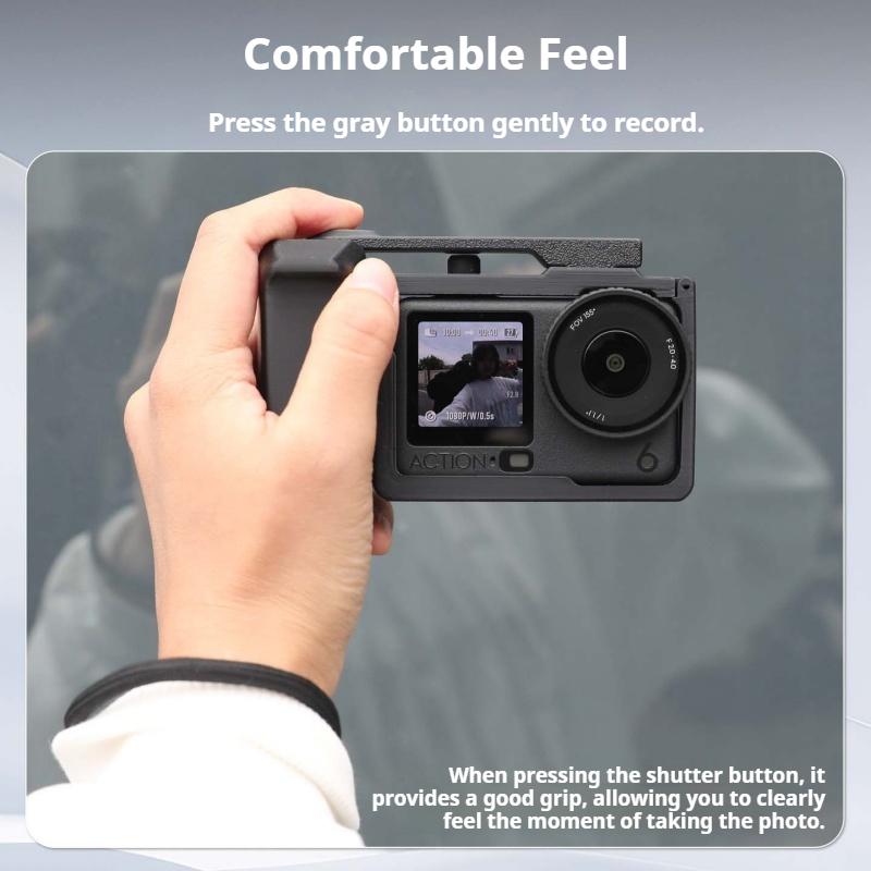 Cage for DJI Osmo Action 6 Grip Kit Mount Combo Key Controller Full Protective Plastic Frame Case Street Photography for Action6