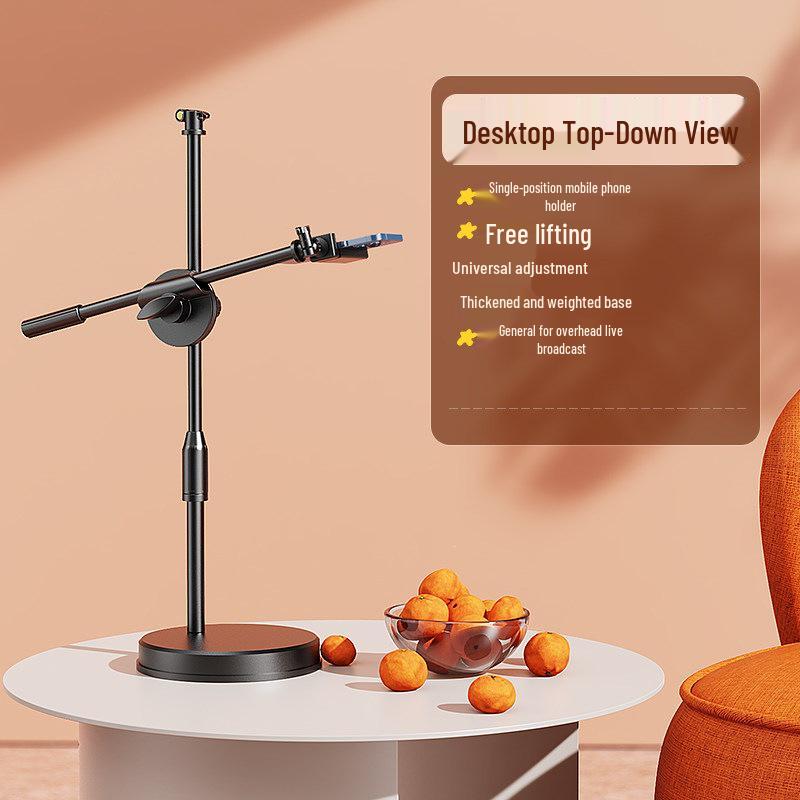 

Desktop Tripod Holder for Overhead Shots: Perfect for Food Photography, Unboxing Videos, Online Classes, and Live Streaming