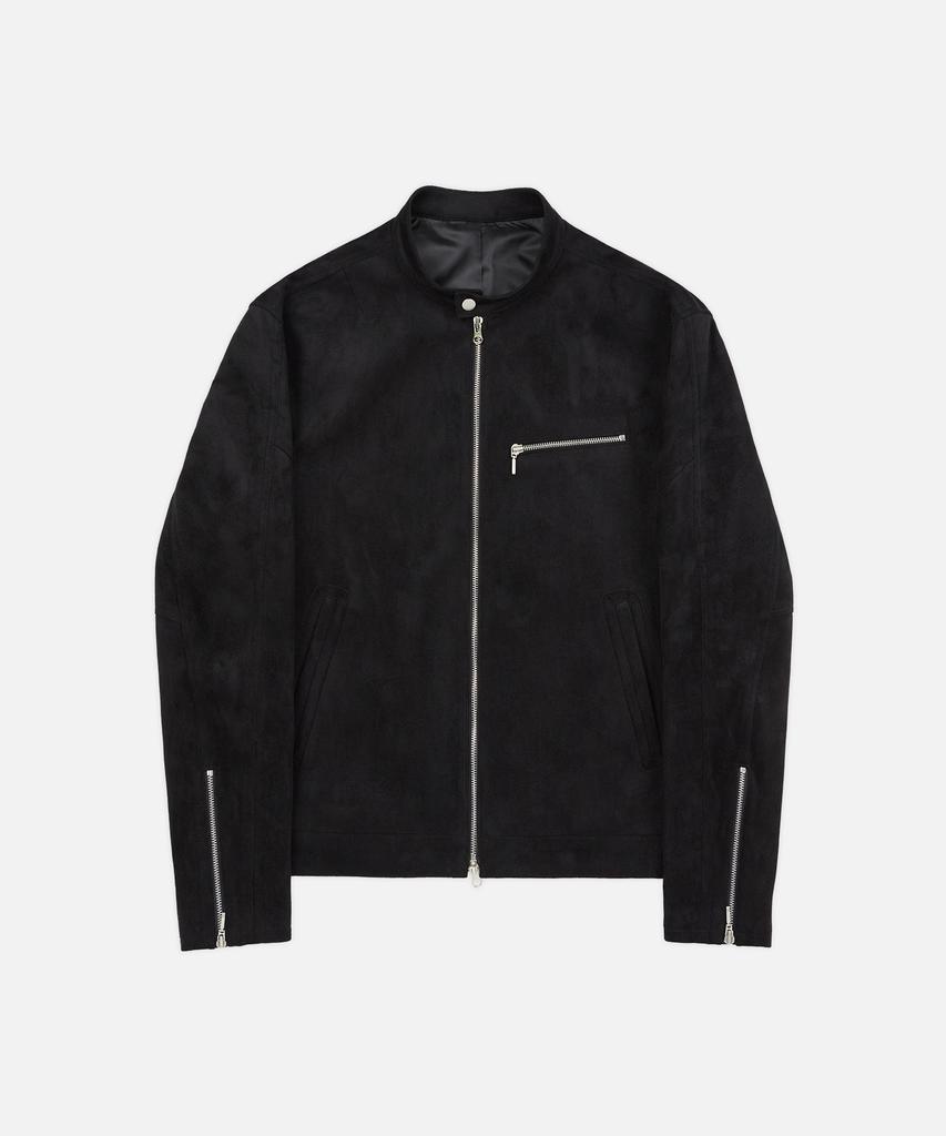 Draw Fit Biker Single Suede Jacket [Black]