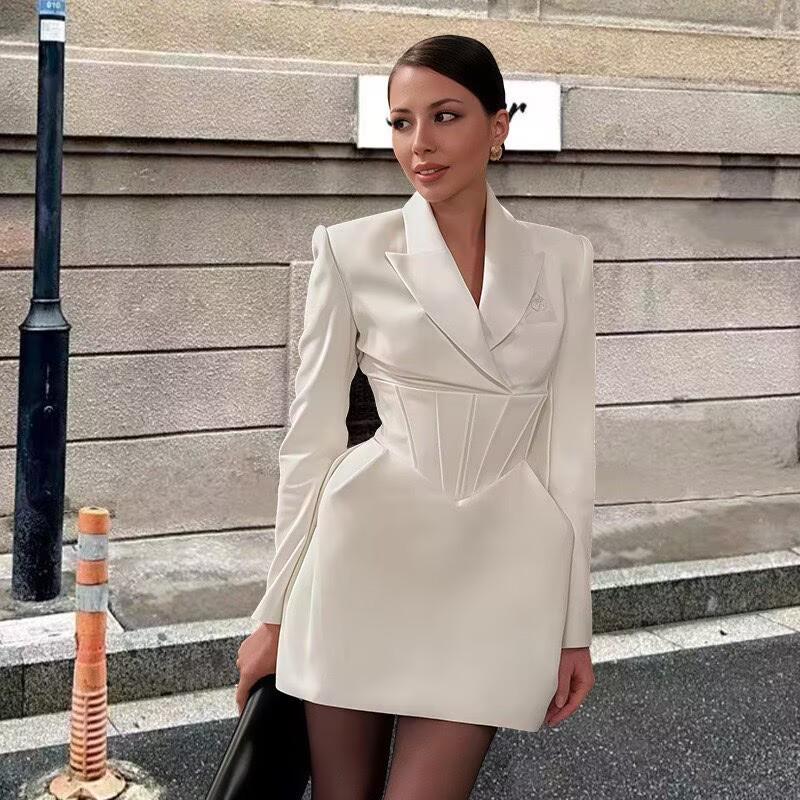 European-Style Versatile Rhinestone-Embellished Fashion Jacket and Skirt Set