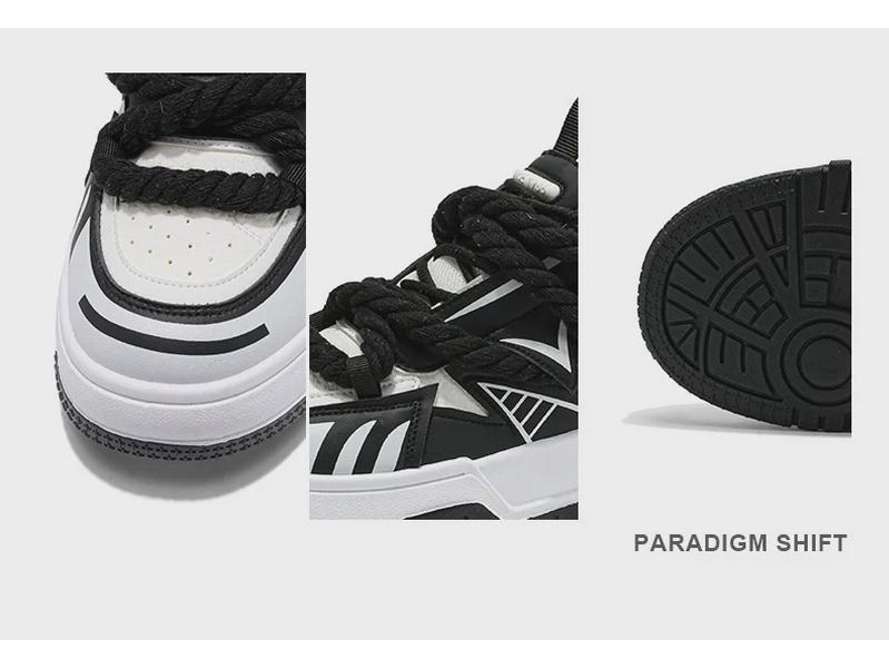 Men's Trendy Bright Casual Loafers: Personalized Hemp Rope Strap, Thick-Sole Sneakers