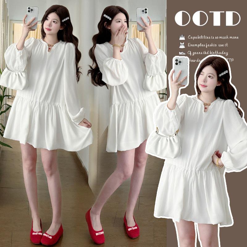 2026 Spring/Summer Elegant Petite Lantern Sleeve Dress XL