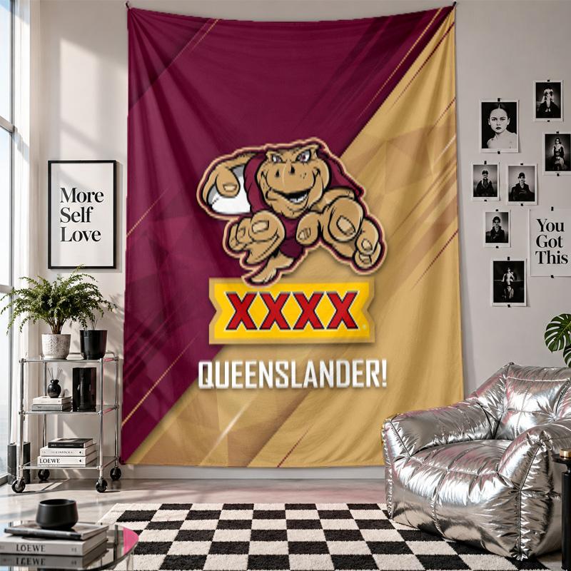 Queensland Maroons Duvar Halısı Ev Dekorasyonu Yatak Odası Oturma Odası Arka Planı için Duvara Asılan Kumaş