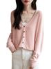 Women's Loose Fit Wool V-Neck Long Sleeve Cardigan Sweater