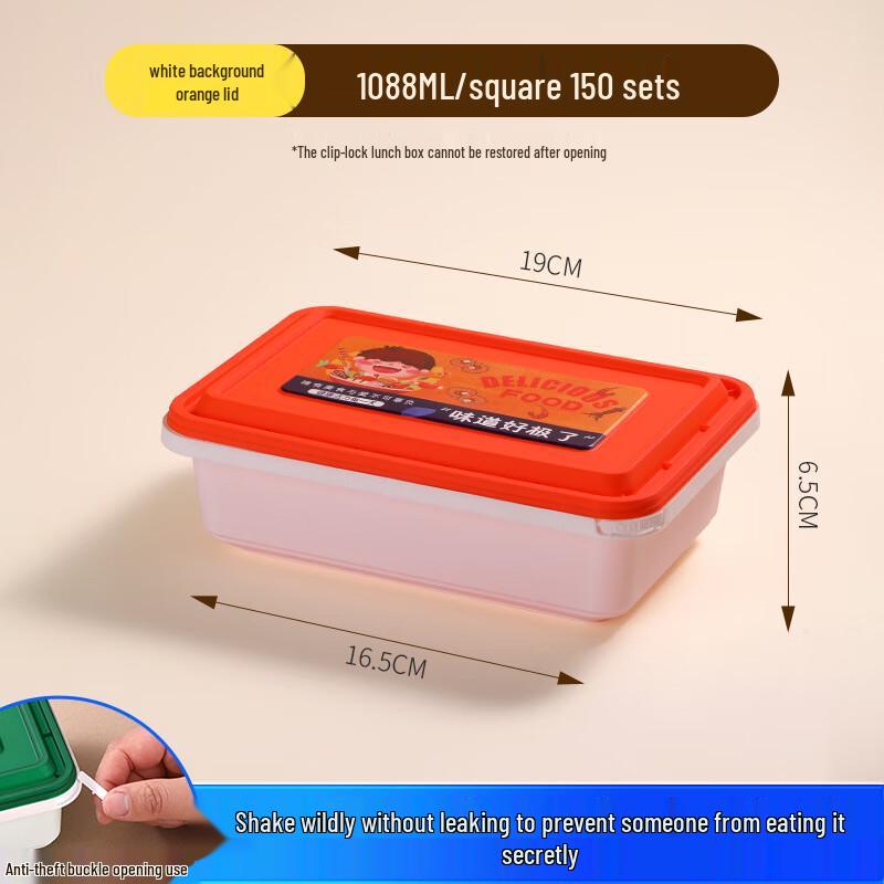 Disposable Plastic Takeout Containers with Anti-Theft Lids