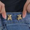 Cute Bear Button for Jeans Bear Clip for Pants Jean Buttons Pins for Loose Jeans No Sew and Adjustable Waist Buckles