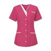 Women's Uniform Quick-drying Fabric Solid Color V-neck Short-sleeved Uniform