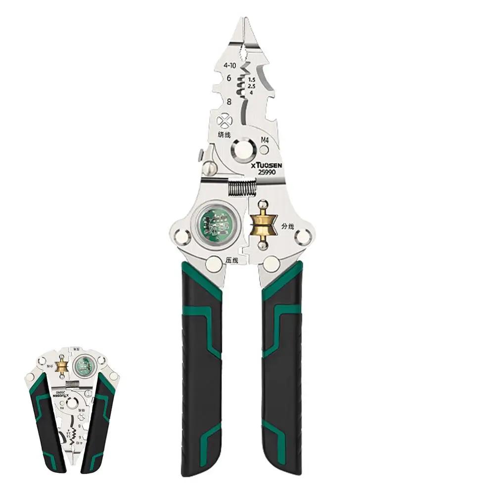 Складные электрические плоскогубцы для зачистки проводов, кусачки, 4-проводные электрические плоскогубцы, инструменты для обжима и зачистки, 1 плоскогубцы и S3P0