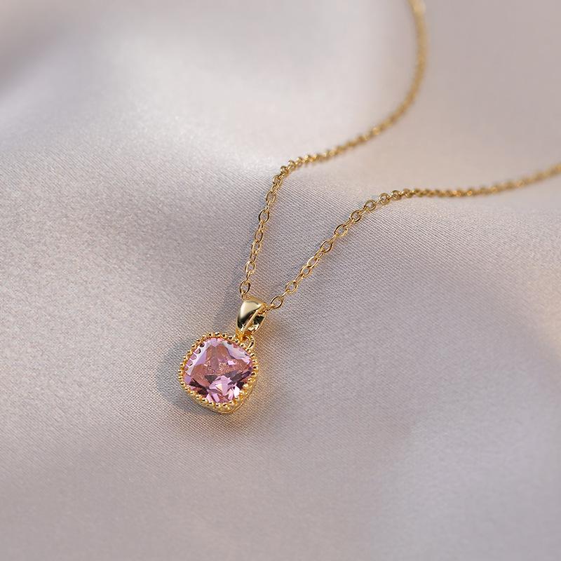 

Женское красочное циркониевое геометрическое колье-подвеска - Новый дизайн, модная ключичная цепочка