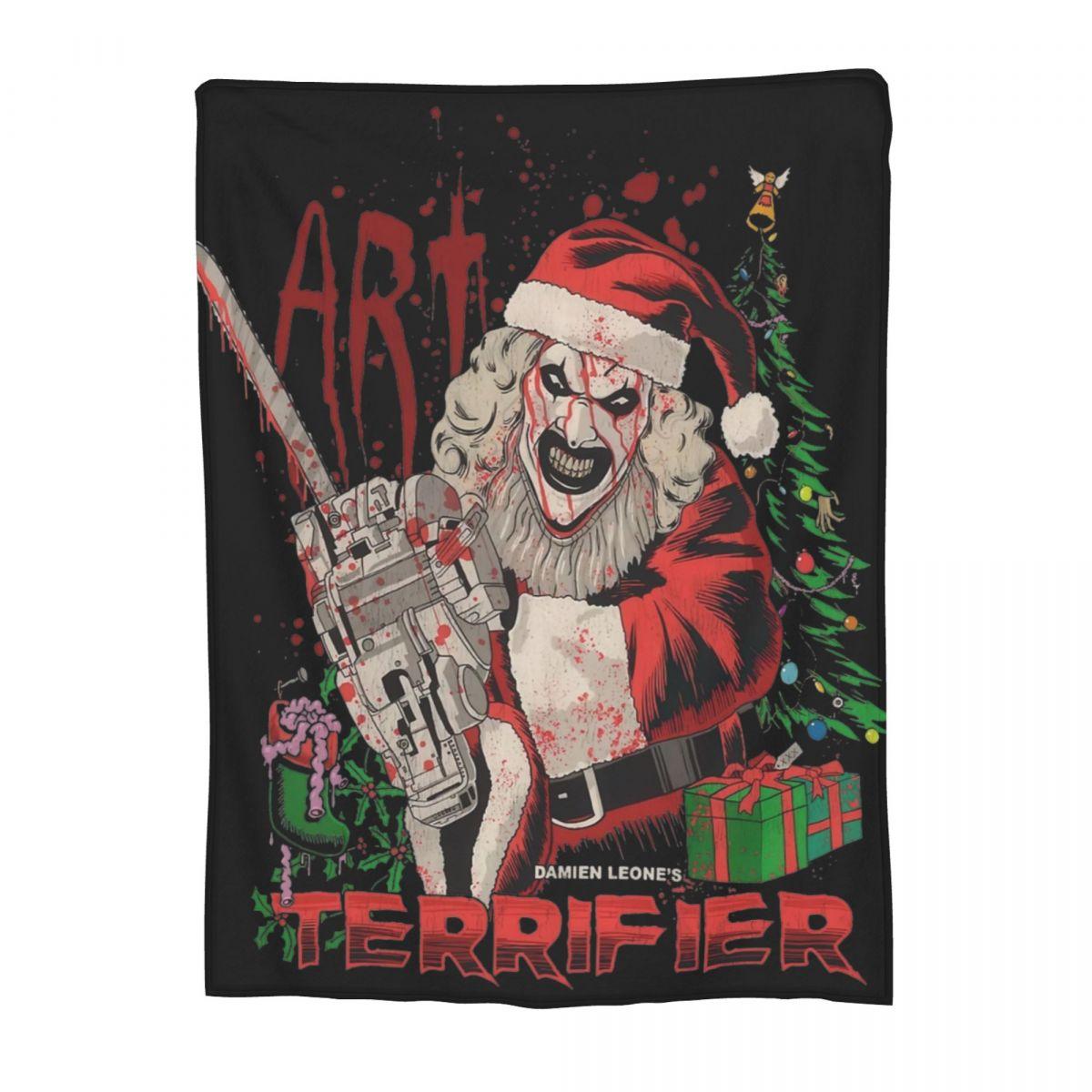 Ретро Террифаер 2 Хэллоуин Клоун Арт Плед Флисовый Принт Портативный Мягкий Плед для Дивана Офиса Постельное Белье 30x40in