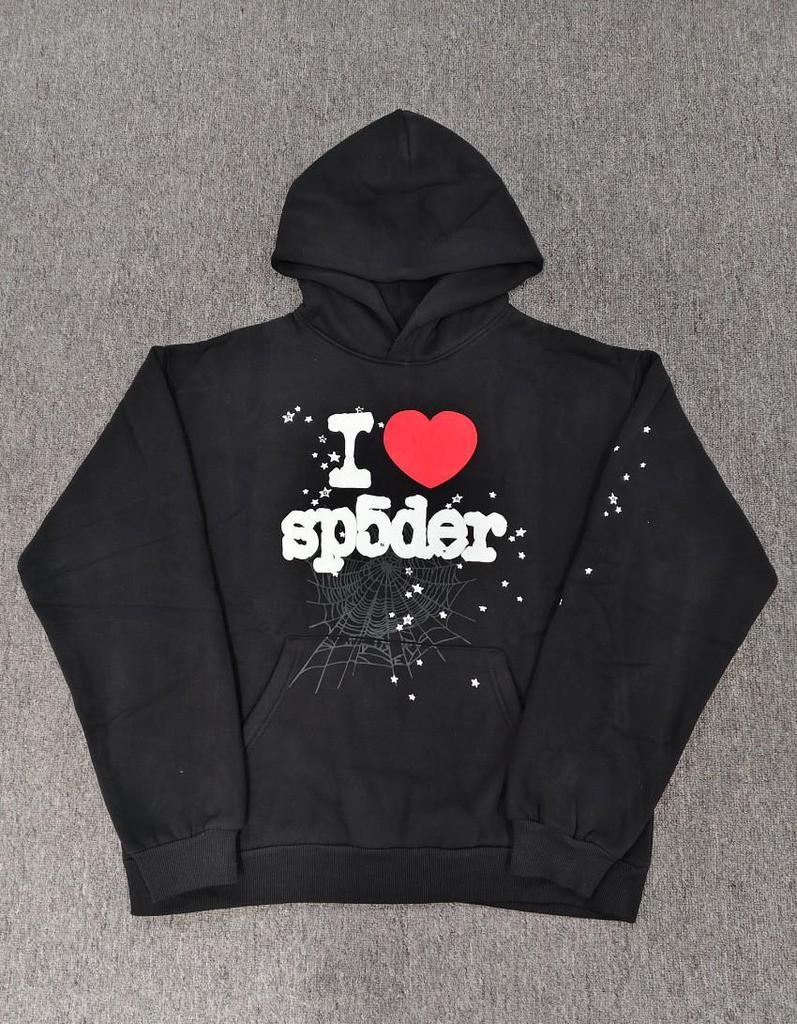 Hanorac Bărbătesc Greu cu Imprimeu Pânză de Păianjen - Trendy, Croială Largă cu Plus de Catifea