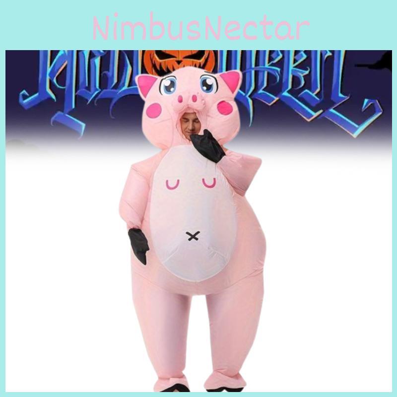 Inflatable Pig Costume For Holiday Events And Stage Shows Constructed With Sewn Fabric For All Ages