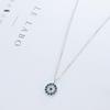 S925 Silver Evil Eye Necklace with Blue Eyes and Diamond-Set - Korean Style Simple Clavicle Design