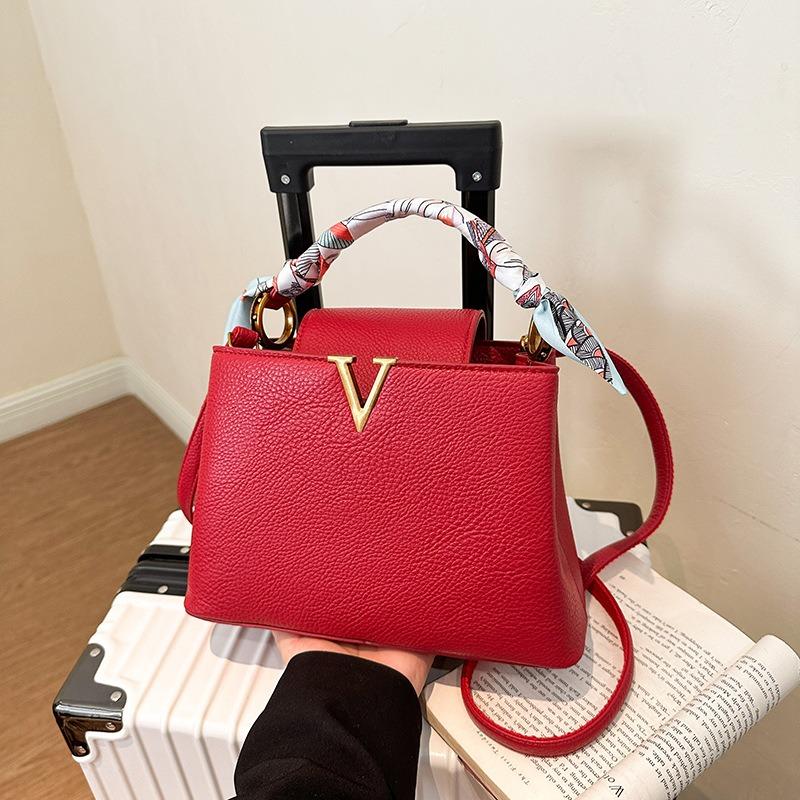 New fashionable lychee pattern lady bag portable shoulder oblique span women's bag