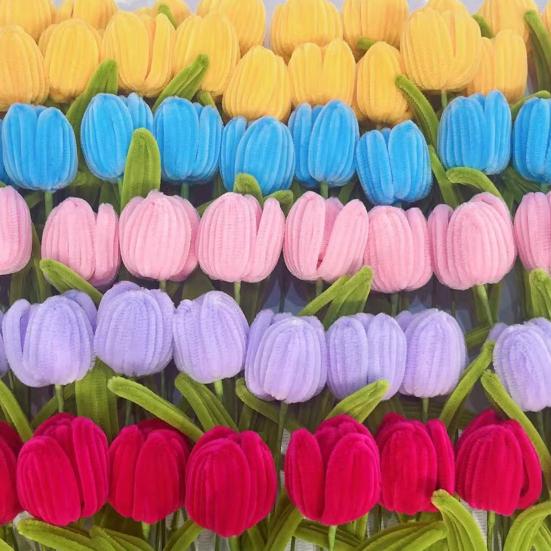 Flori Artizanale din Curățător de Pipe Flori de Lalea Artificiale Conservate Cadouri pentru Femei Iubită