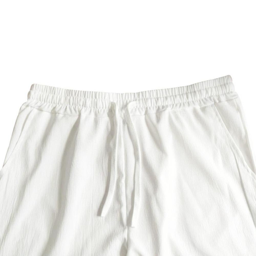 Summer Men's Hip-hop Linen Pants Lightweight Breathable Casual Jogging Pocket Loose Fit Street Wear Gym Travel Wear