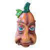 Halloween Pumpkin Statue with Expression Cartoon Pumpkin Head Resin Figurine Sculpture Indoor Outdoor Garden Desktop Decoration