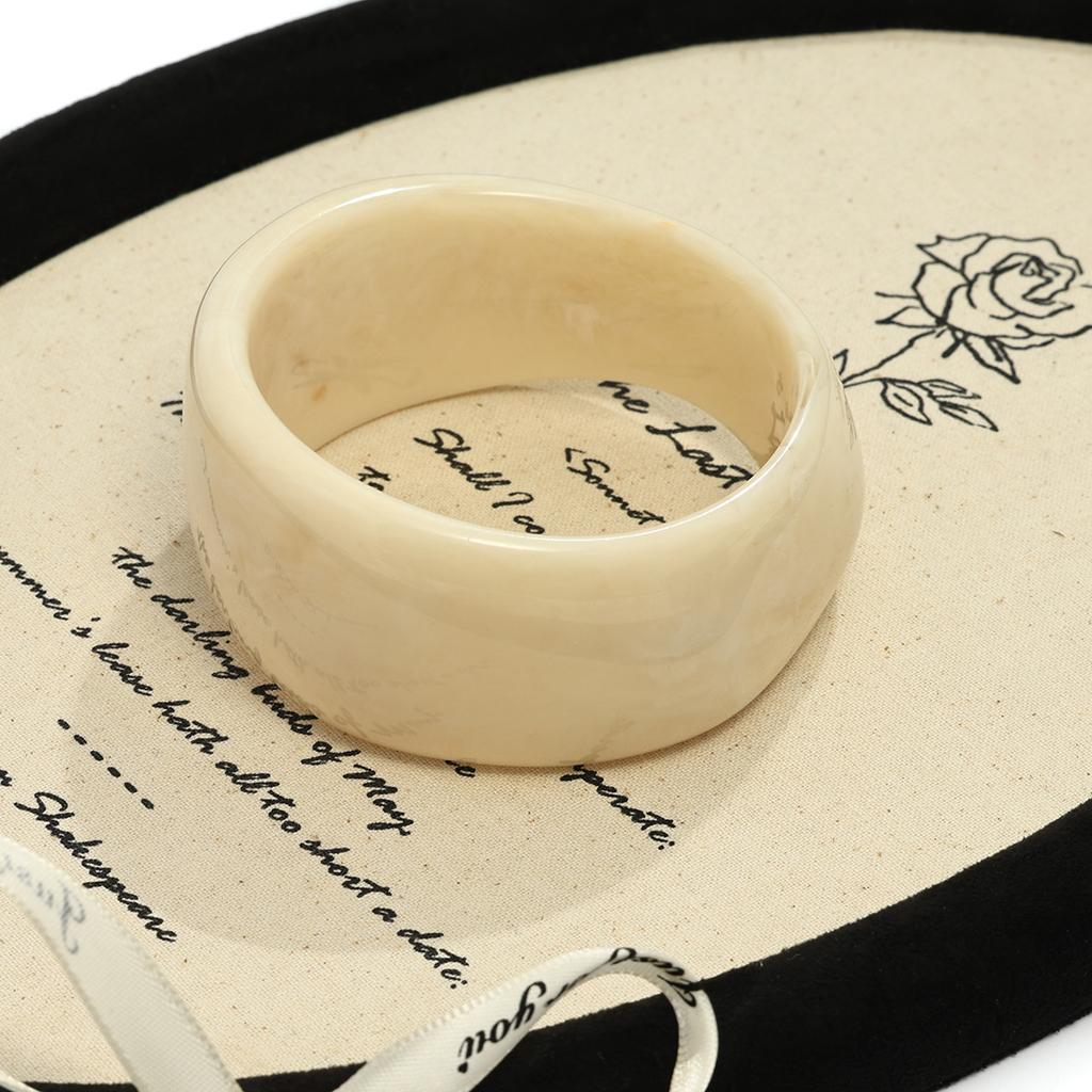Popular Bracelet Retro Hong Kong Style Smudged Stone Pattern Wide Edge Jewelry Metal Light-sensitive Hand
