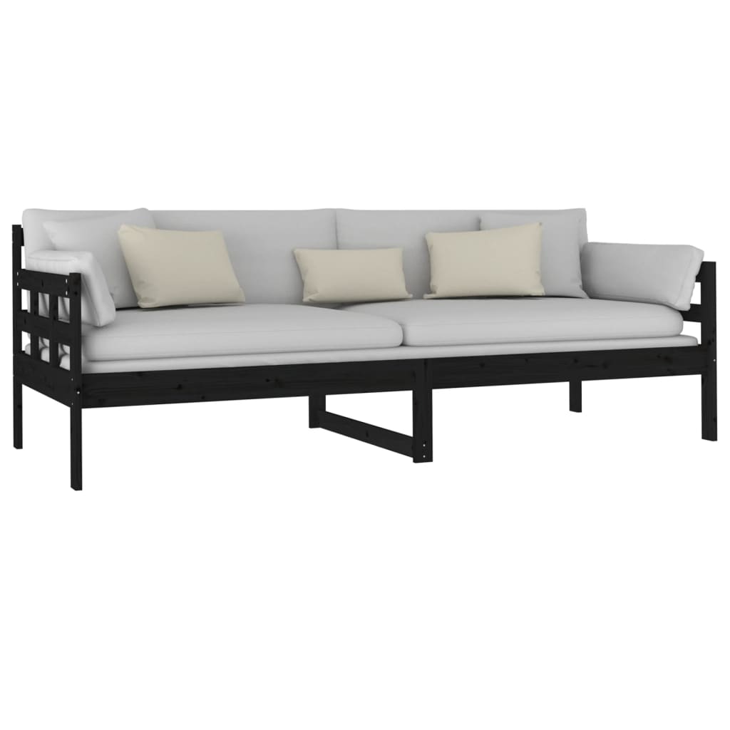 Vidaxl Daybed, Black, Solid Pine Wood, 80X200 Cm
