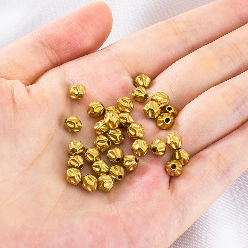 20Pcs Stainless Steel Loose Spacer Bead Gold Plated Cone Twisted Beads for Crafts Needlework DIY Bracelet Jewelry Making finding