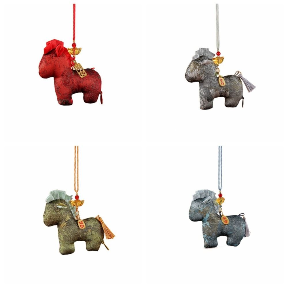 Brocade Zodiac Horse Sachet Refillable Embroidery Bag Horse Hanging Decoration Chinese Style New Year Pony Car Pendant Gift