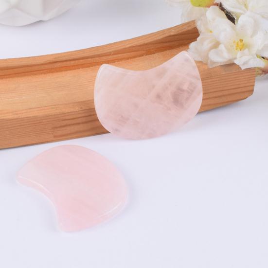 Pink Quartz Scraping Board Cat Head Shape Facial Massage Tool for Lifting Firming V-Face Line Relieves Fatigue Promotes Circulation Spa Gift for Women