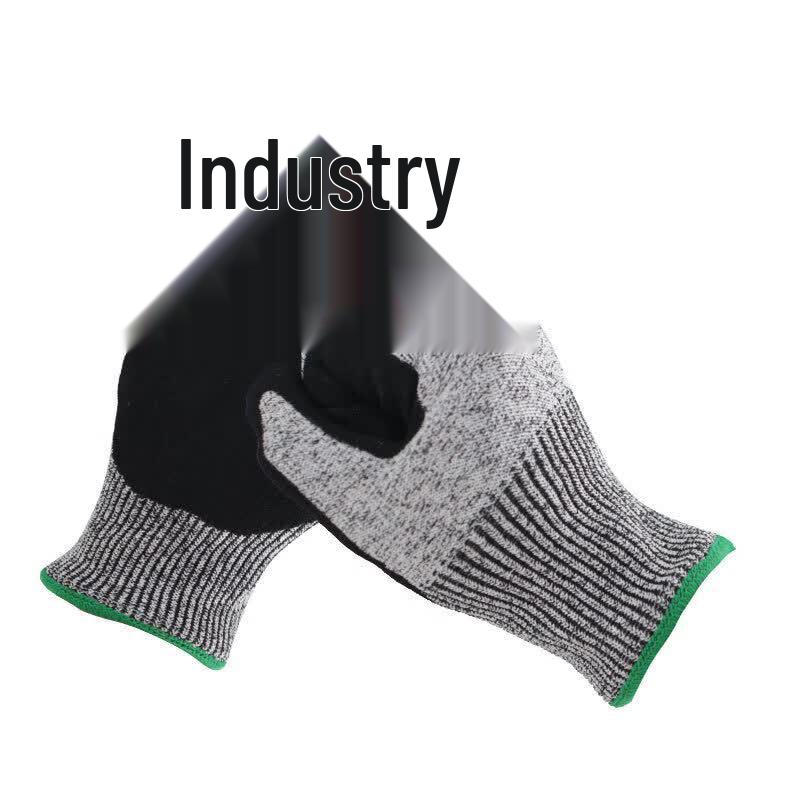 Qi Ke Liu HPPE Level 5 Cut Resistant Nitrile Dipped Work Gloves