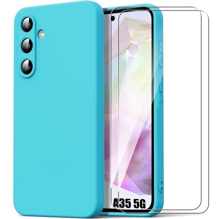 Coque - Samsung - Galaxy A35 5G - Silicone Mat - Ultra Slim - 2 Verres Trempés